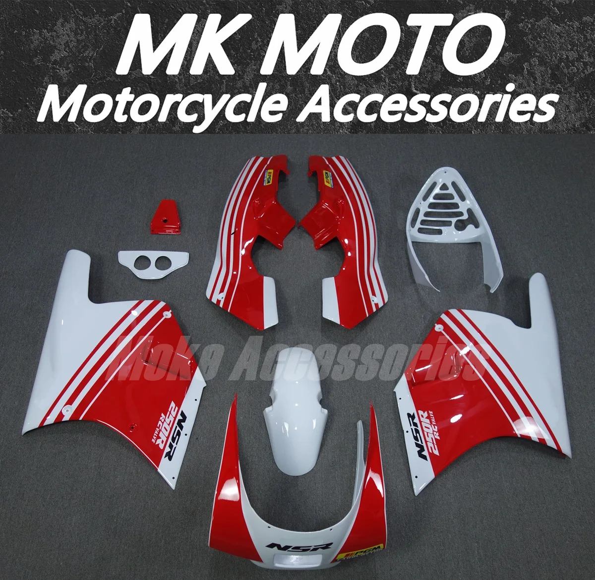 

Motorcycle Fairings Kit Fit For NSR MC18 Bodywork Set High Quality Abs Handmade mould Red White