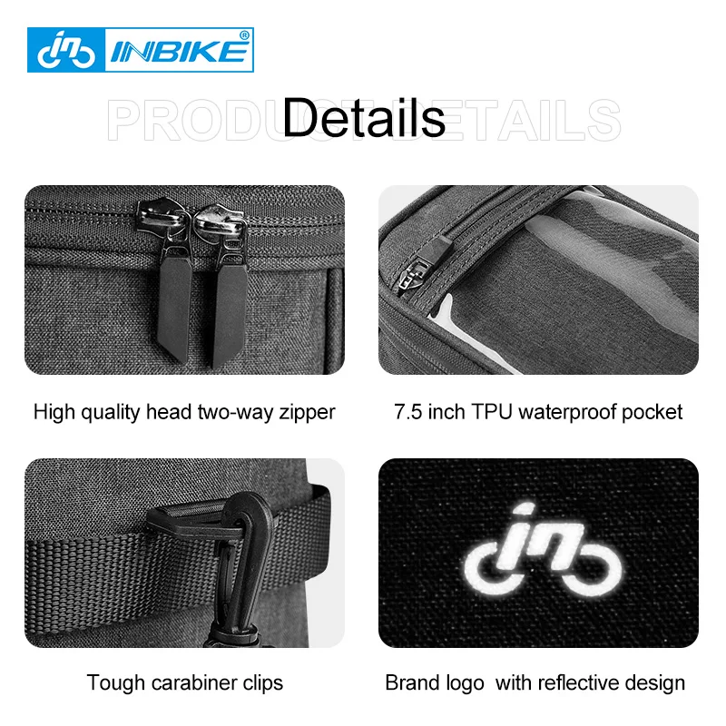 Borsa Da Manubrio Impermeabile 26x11.5x30 Cm | Touchscreen, Per Bici, Scooter E Moto, Nero/giallo