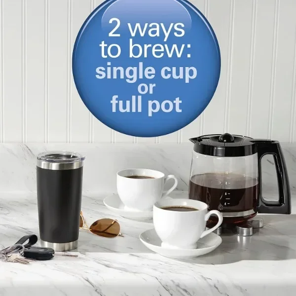 NEW NEW Hamilton Beach 2-Way 12 Cup Programmable Drip Coffee Maker & Single Serve Machine, Glass Carafe, Auto Pause and Pour 2