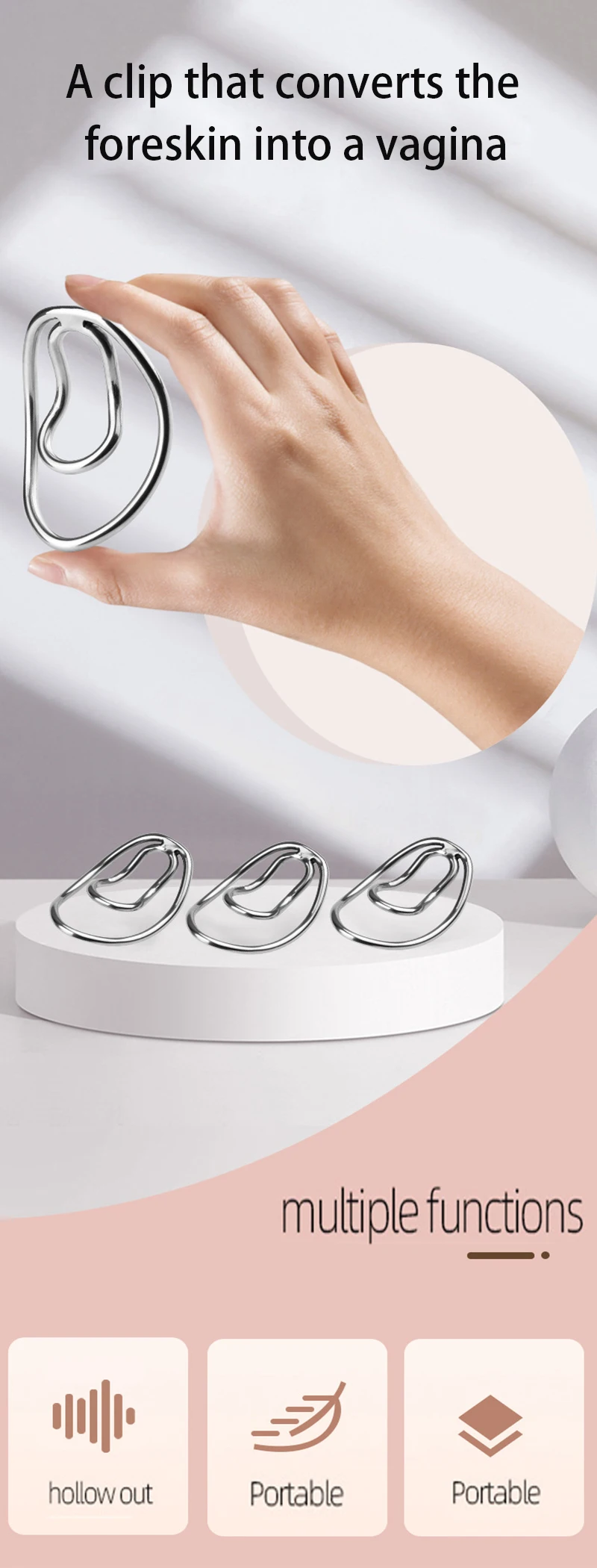 Vorhaut Abdeckung/Korrektur Sex Spielzeug Pseudo-Mädchen Umwandlung Clip Metall Hohl Keuschheit Käfig Bondage Männlich Übung Clips_voghion.com