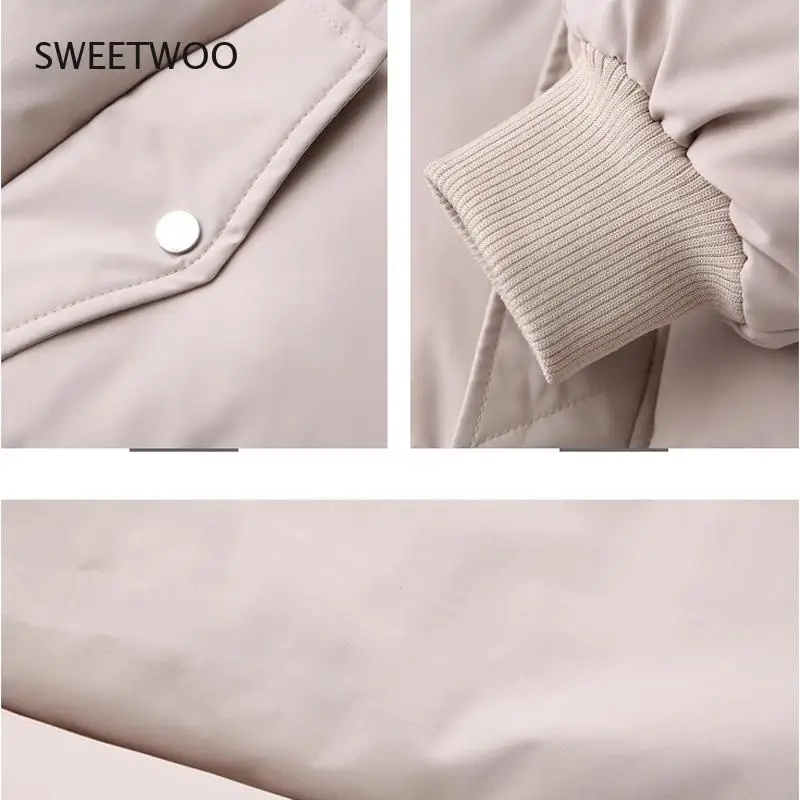 Casual Harajuku Winter Coat Women Puffer Korean Fur Collar Thick Warm Parkas Female Oversized Hooded Jacket Mujer Slim tide 2022