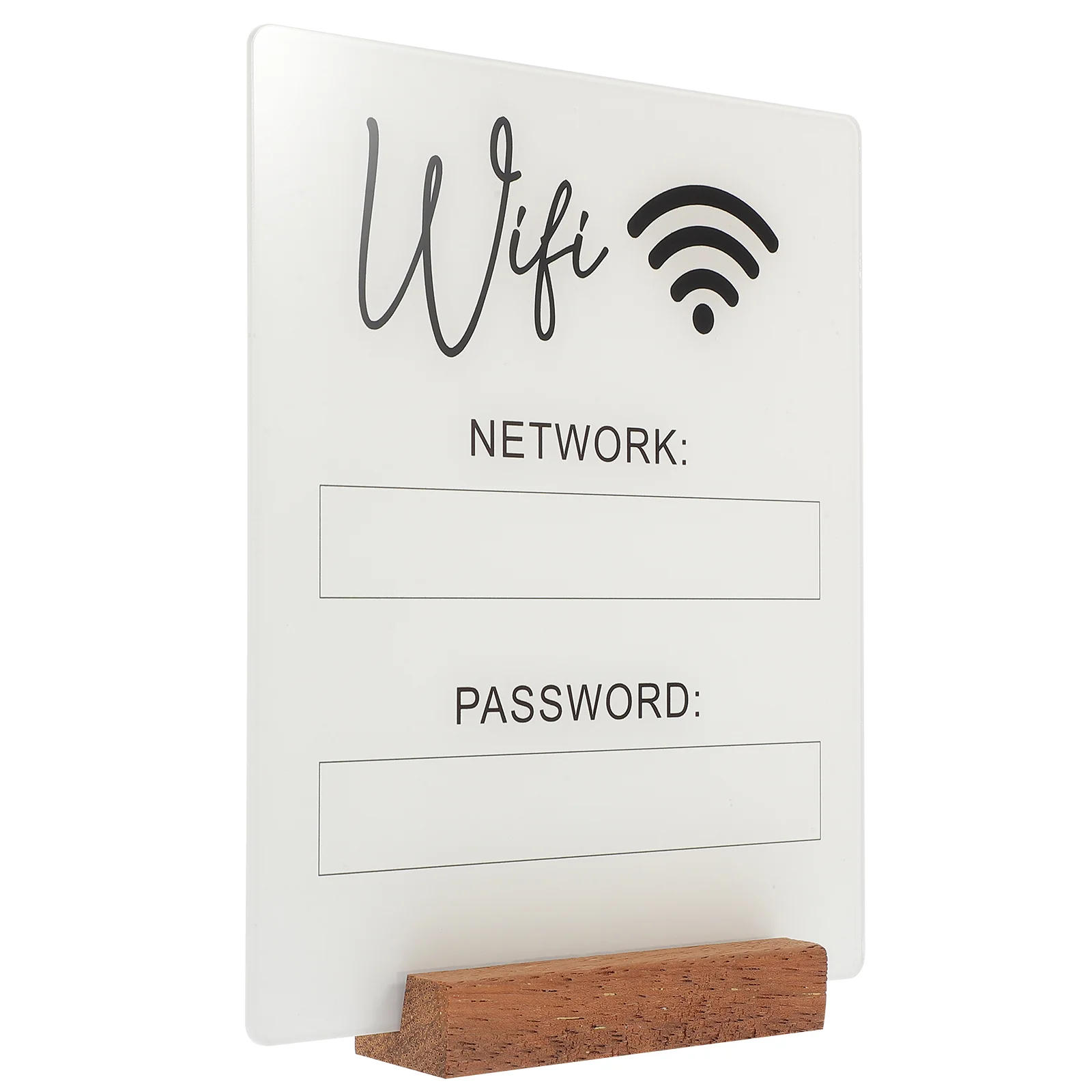Wifi Password Sign Acrylic Reminder for Guest Room Desk Hotel Guests Stand Office Decor