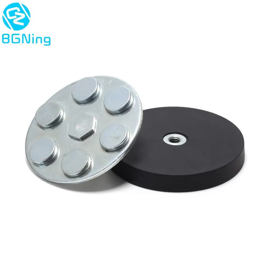 1x Strong Magnetic Magnet Base Round Rubber Coated D36mm 1/4 M4 M5 M6 ...
