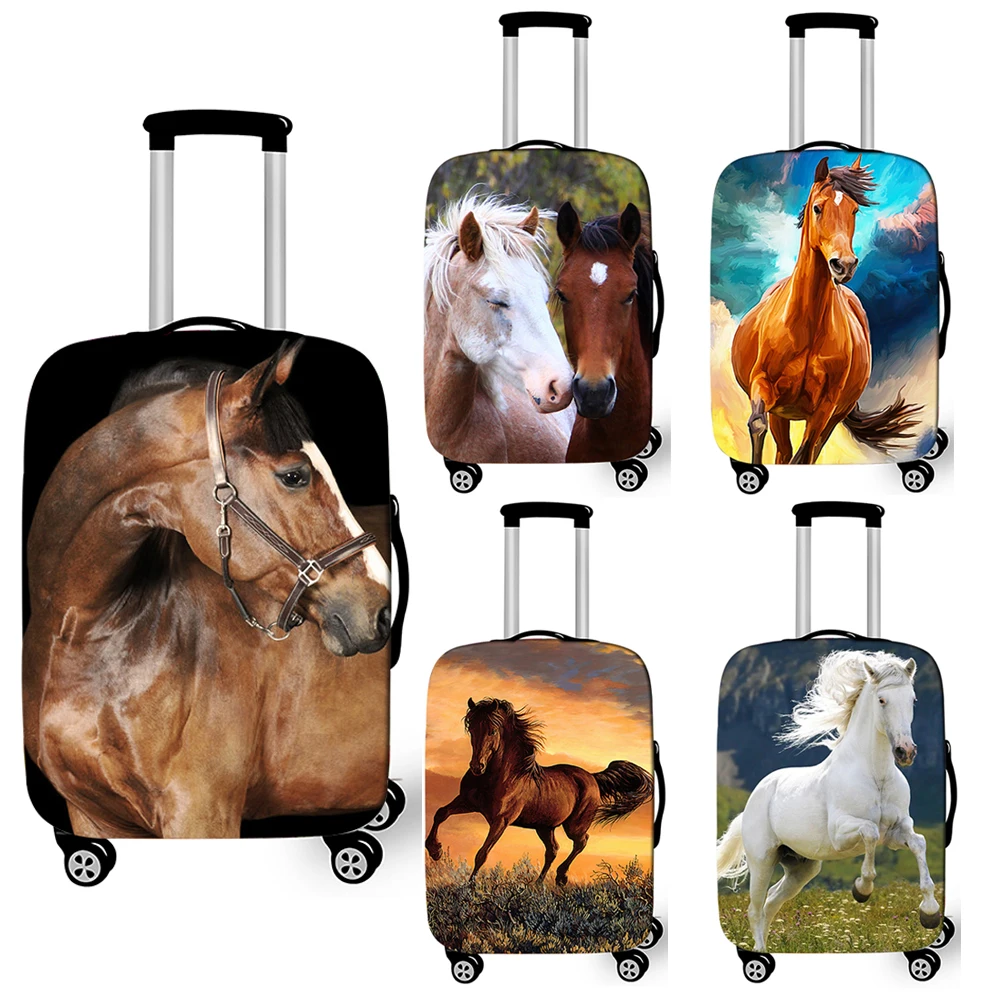 Animal Horse Print Luggage Cover for Travelling Elastic Anti-dust Trolley Case Covers Travel Accessories Cute Suitcase Cover luggage cover