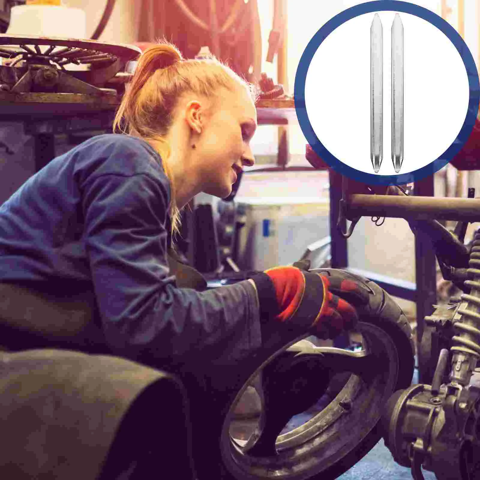 

2 Pcs Tire Lever Crowbar Changing Spoon Metal Car Tools Tires Motorcycle Disassemble Removal