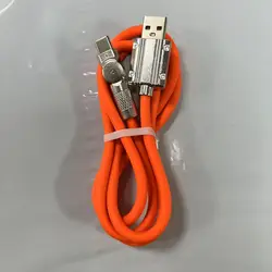 High - Power 120W Fast Charging USB - C Cable with 180° Rotating Elbow Design - 1m (Orange)