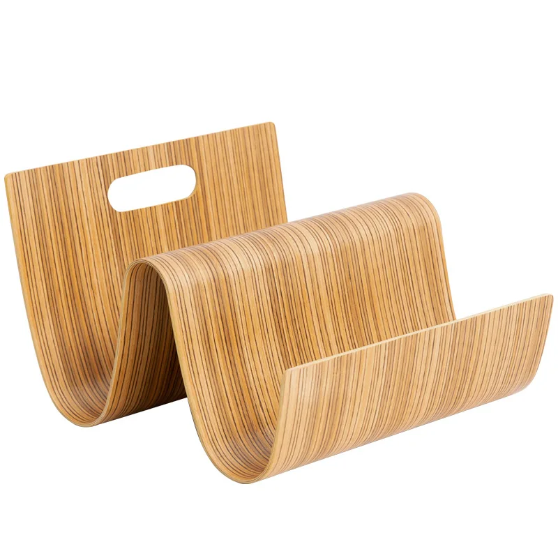 Simple Office Wooden Document Storage Rack Creative Desktop Magazine Racks Home Shelf Finishing Newspaper Display