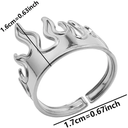 Elegant Fire - Inspired Adjustable Stainless Steel Ring - Rainbow, Silver, or Gold Finish - Adjustable (J351 - S)