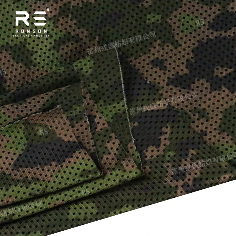 Mesh fabric 120gsm Finnish Terrain camouflage tactical tricot mesh for printed tactical fabric
