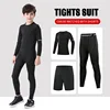 Winter Thermal Underwear For Kids Outdoor Running Set Boy Gym Jogging Compression Tights Workout Thermal Tights Child Soccer Kit 1