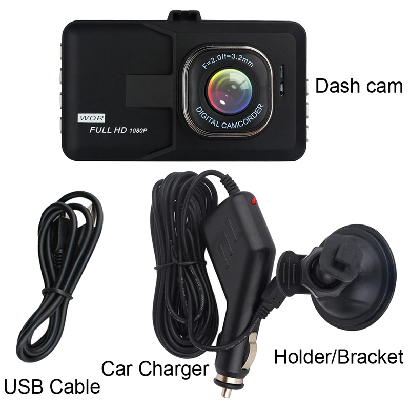 

Car DVR Dash Cam Full HD 1080P Dashcam Driving Recorder Cycle Recording 140 Degree Wide Angle Video Camera Auto Car Electronics