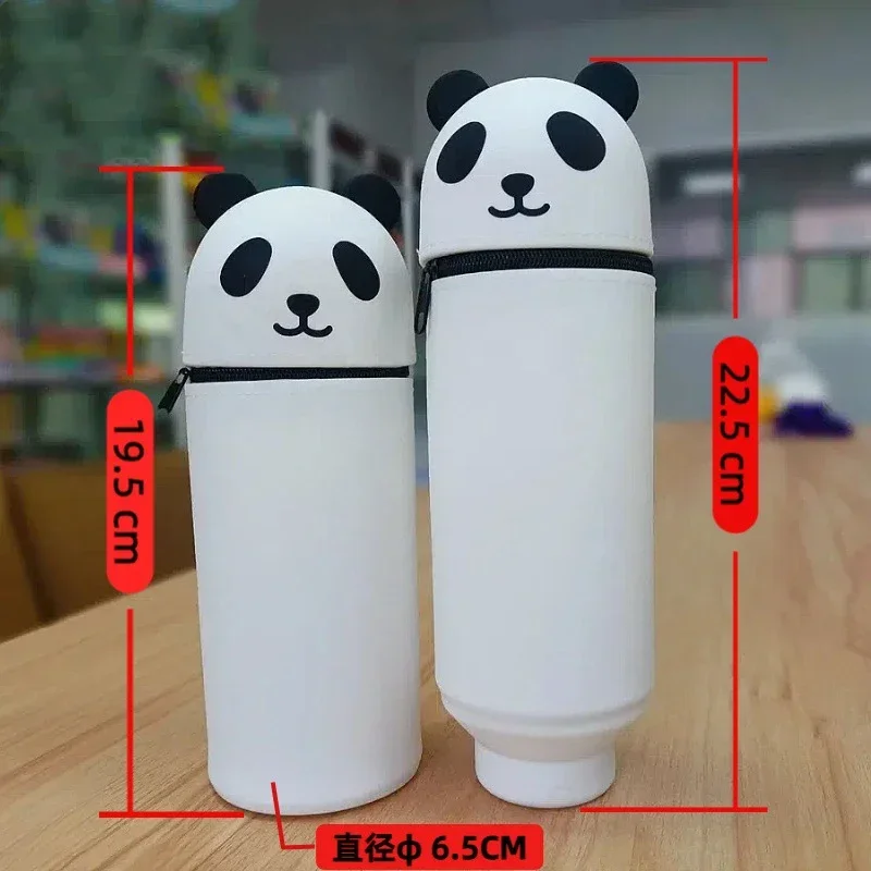 Estuche Escolar Kawaii De Panda En Silicona Extensible - Kit Con 12 Lápices, 6 Gomas Y Notas, Regalo Perfecto Para Niños