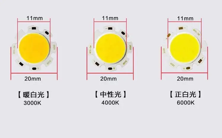 

Спот Потолочный 50 Штук/партия, Led Cob Cri≥ 80 Светодиодное Освещение Светодиод Epistar 3 Вт, 5 Вт, 7 Вт Вт 11*11 Мм Для Diy Le