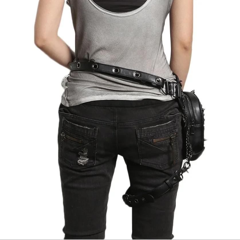 Men's Waterproof PU Fanny Pack Waist Thigh Drop Leg Bag Travel Motorcycle Riding Cross Body Messenger Shoulder Bags