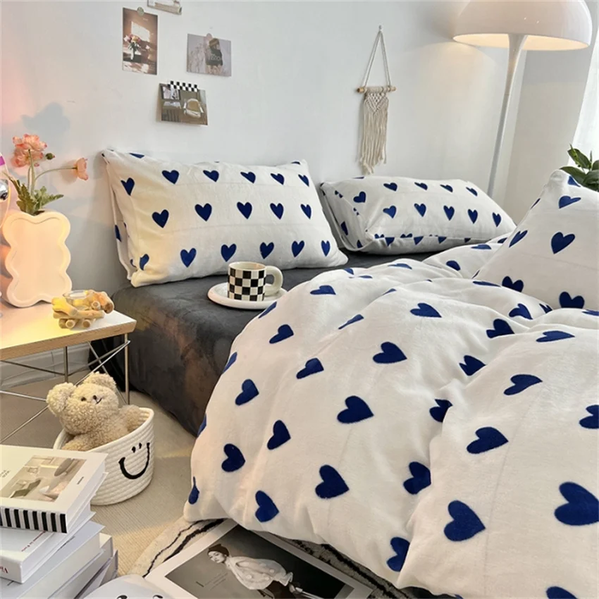 High End Mother And Baby Level Milk Fleece Bedding Set Queen Winter Thicken  Duve Cover Set With Sheets Blanket Comforter Covers - Bedding Set -  AliExpress