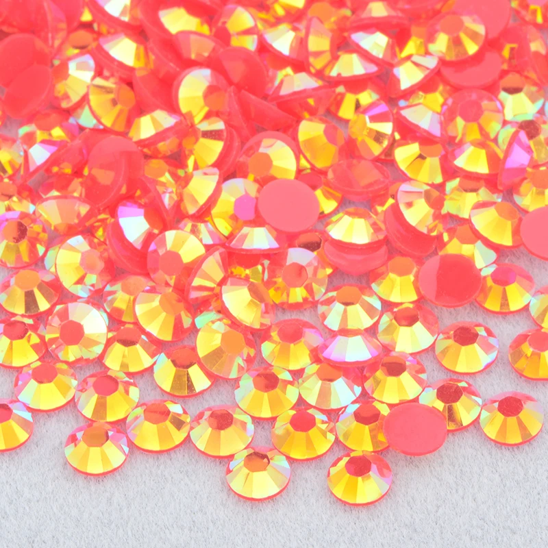 Vibrant Jelly Pink AB Flatback Rhinestones for DIY Nail Art and Crafts