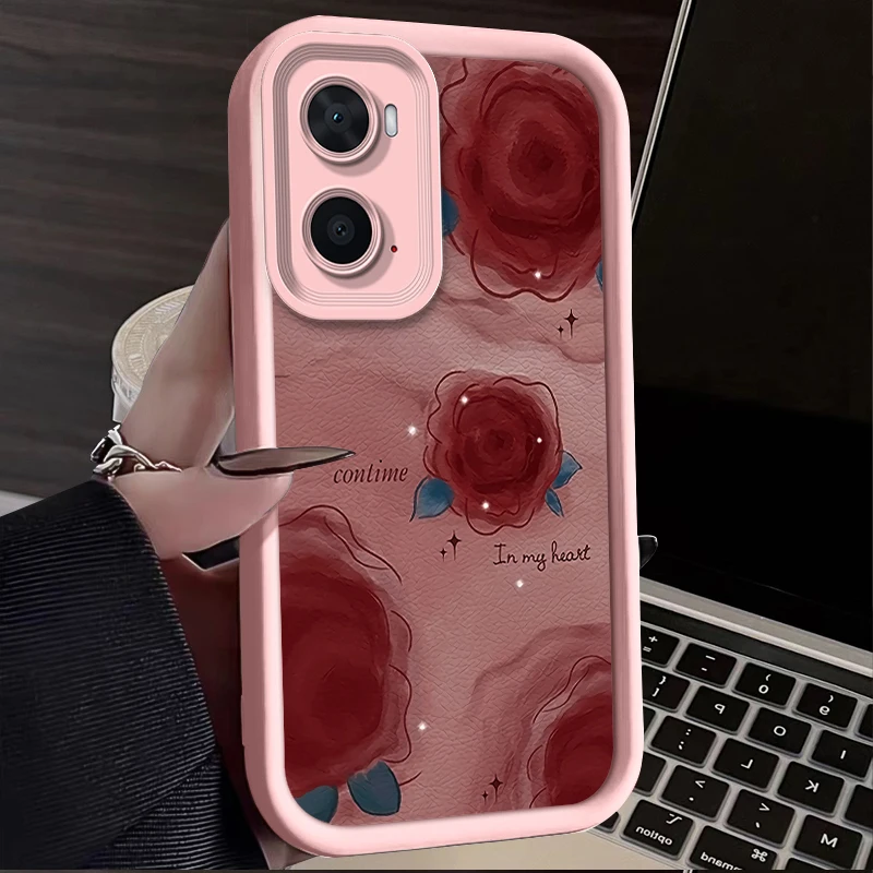 Elegant Rose Flower Silicone Phone Case – Protective Cover with Camera Protection