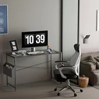Home Office Work Desk with Headphone Hook, Small Office Desk Study Writing Table 2