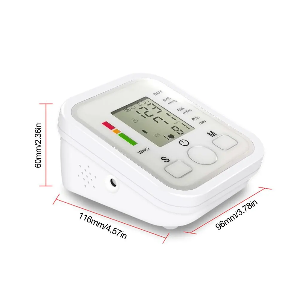 USB Digital Arm Blood Pressure Test Kit Cuff Sensor Monitor BP Automatic Pressure Tonometer Tensiometer Heart Rate Pulse Meter