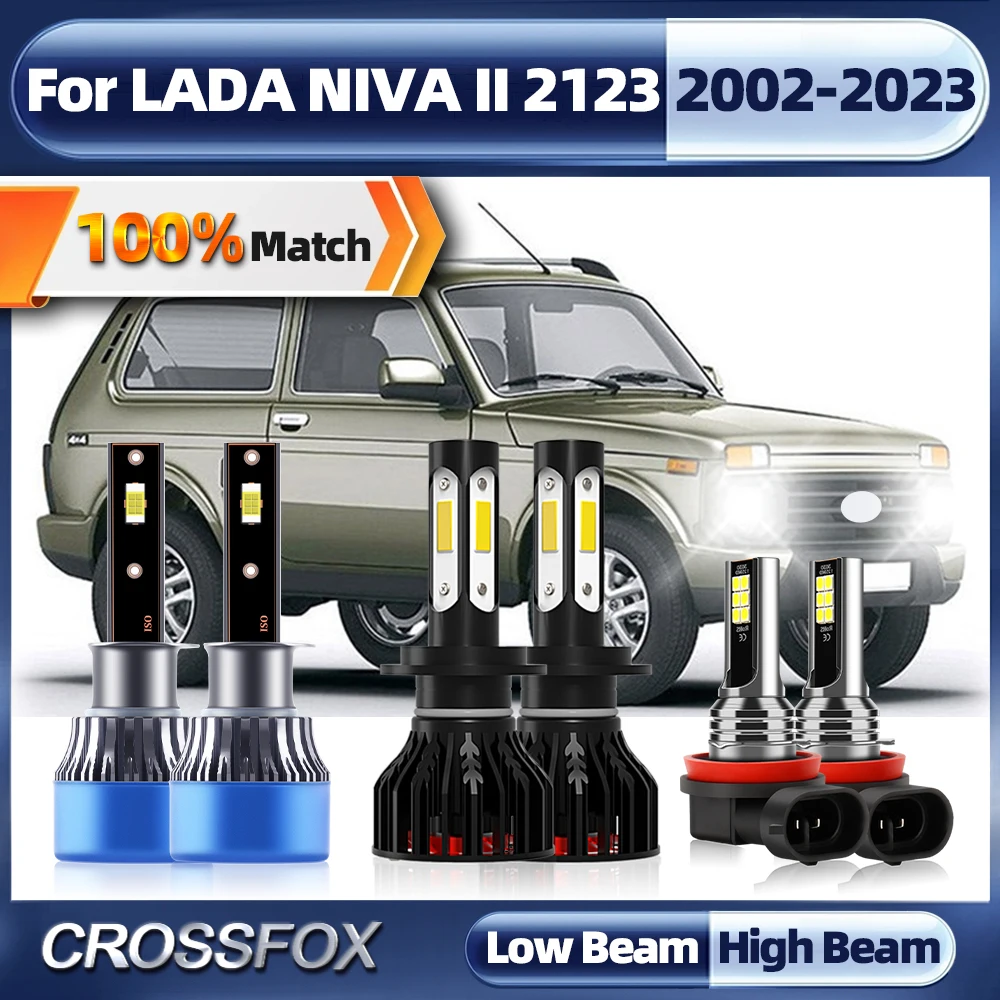 

H1 H7 Car LED Headlight High Low Beam Auto Headlamp 60000LM H11 Fog Lamp For LADA NIVA II 2123 2002-2019 2020 2021 2022 2023