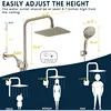 Dual Shower Head Combo, Brushed Nickel 8'' High Pressure Rain/Rainfall Shower Head,5 Settings Adjustable Handheld Showers 2