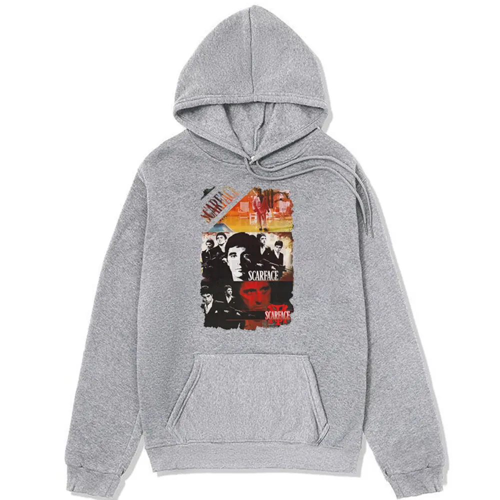 Vintage Scarface Movie Al Pacino As Tony Montana Graphic Print Hoodie Men Women's Rock Oversized Classic Sweatshirts Pullover