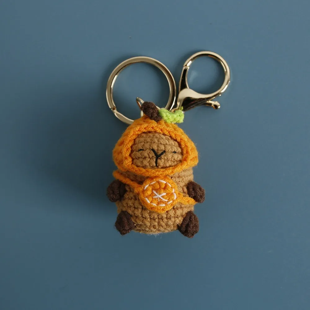 Kids Toys Capybara Doll Keychains Creative Crochet Cartoon Pendant Knitted Bag Accessories Bag Pendant 4
