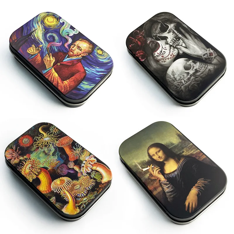 Portable Cigarette Case Flip Cap Tin Metal Storage Box For Tobacco Humidor Rolling Paper