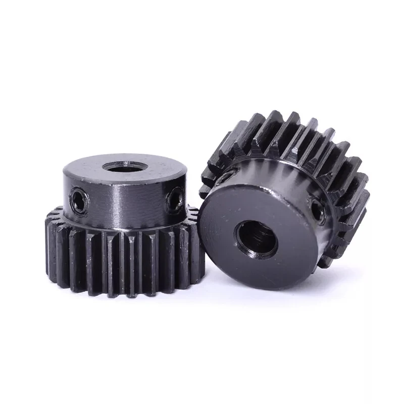 1PCS 1 Mod 15Teeth-35Teeth Spur Gear 45# Steel Pinion Gear Step Bore 4/5/6/6.35/7/8/10/12/14/15mm Blackened