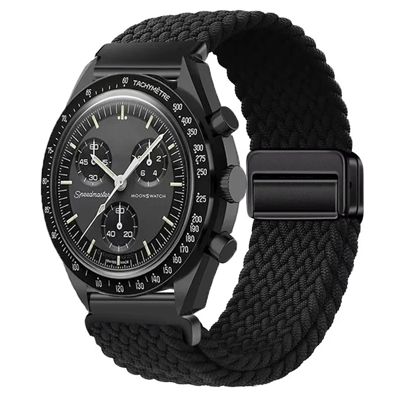 Universal Nylon Loop Strap - 22mm, Magnetic Weave Bracelet, 20mm Adjustable Band