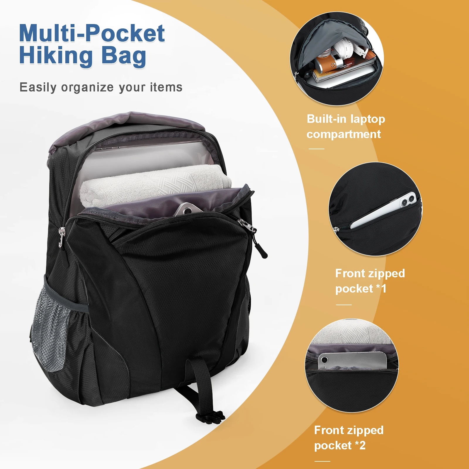 Camping Backpack Breathable Fishing Bag，Mountaineering Travel Backpack, Outdoor Sports Large Capacity Storage Lightweight Travel