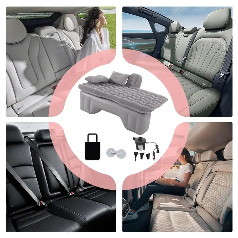 Portable Car Air Inflatable Travel Mattress Bed for Back Seat Multifunctional auto Sofa Pillow Outdoor Camping Mat Cushion