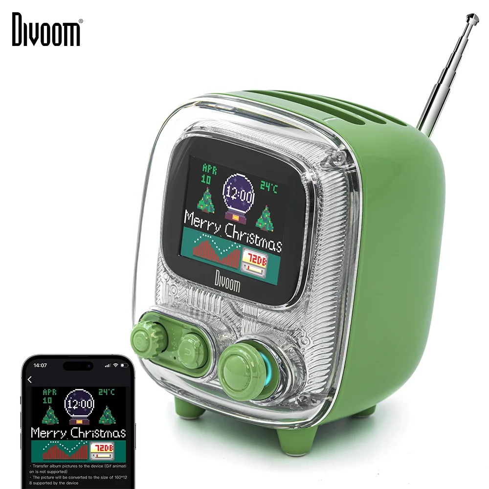 Divoom T-tiivoo-2 Mini Retro Bluetooth Portable Radios AM FM Bluetooth Speaker Subwoofer