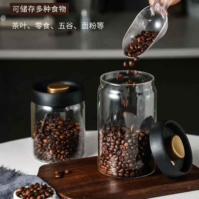 Vacuum Sealed Jug Coffee Beans Glass Airtight Canister Food Grains Candy Keep Fresh Moisture-proof Air Extraction Storage Jar 2