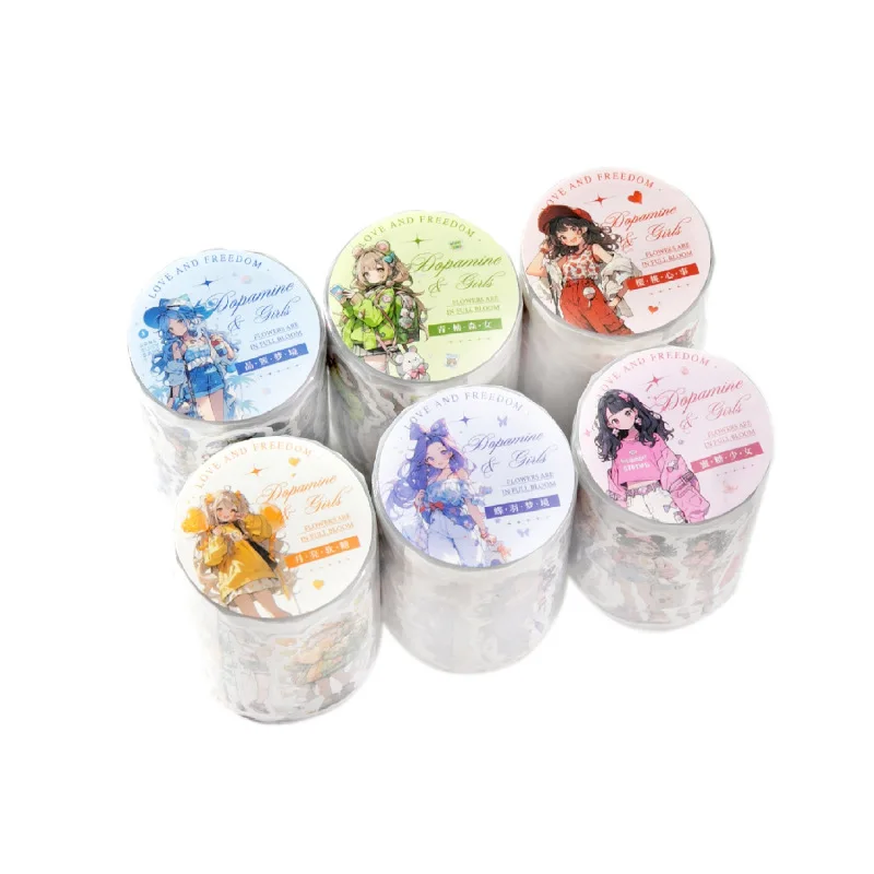 1pcs/1lot 장 접착 테이프 도파민 소녀 마스킹 정크 저널 스크랩북킹 스티커 애완동물 일본어