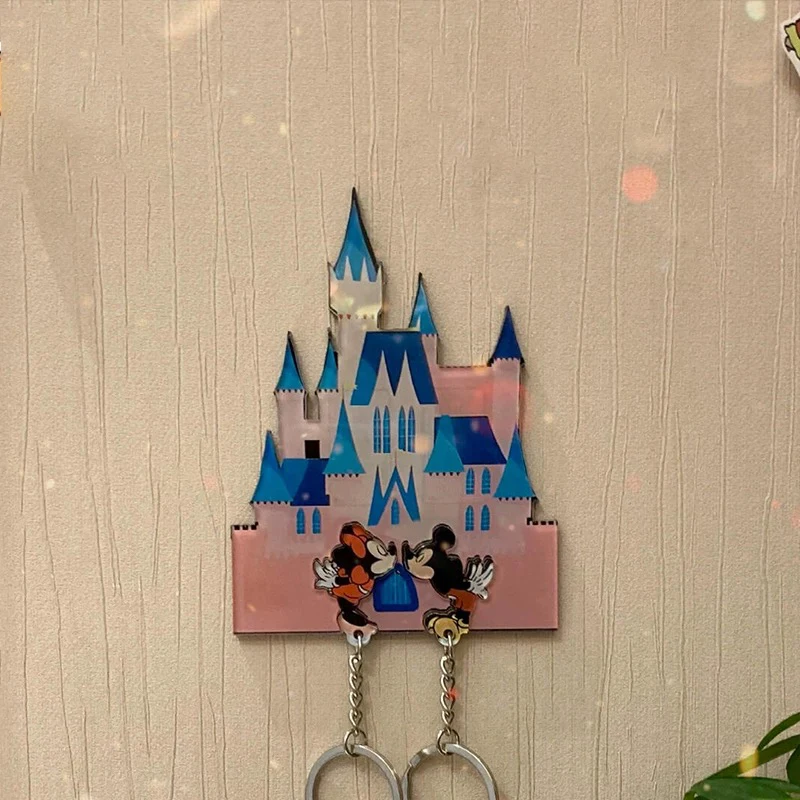 Acrylic Refrigerator Magnet Couple Keychain Hanger Cartoon Key Holder House Key Ring Pendant Anti-Lost Hanger Entry Home Decor 5