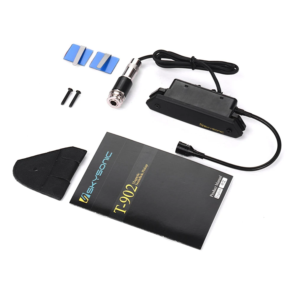 SKYSONIC T-902 Acoustic Guitar Active Soundhole Pickup Magnetic Microphone Dual Pickup Systems With Volume Controls for Classic