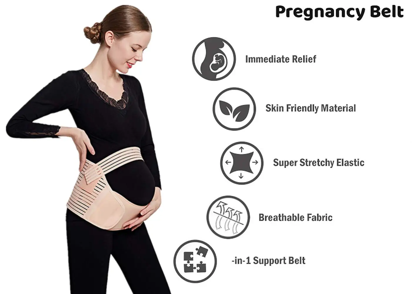 Pregnant Women Belts 3-In-1 Maternity Belly Belt Adjustable Fetal Protector Abdominal Support Trap Pregnancy Accessories