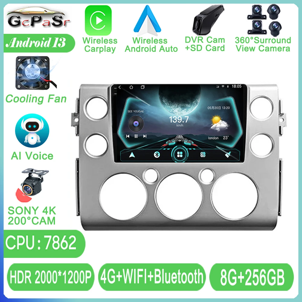 

Android 13 для Toyota FJ Cruiser 2006-2020, автомобильное радио, мультимедийный плеер, навигация, GPS, стерео, QLED, HDR, 5G Cam BT, 2Din, DVD