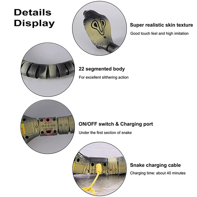 Infrared Remote Control Snake RC Snake Cat Toy And Egg Rattlesnake Animal Trick Terrifying Mischief Kids Toys Funny Novelty Gift 3