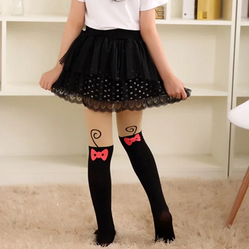 Tights Women Autumn Style Girls Cute Tights Knee Stockings Pantyhose Female Tight Baby Girl Clothing kids pantyhose ballet tights solid color pantyhose toddler tights sheer stockings