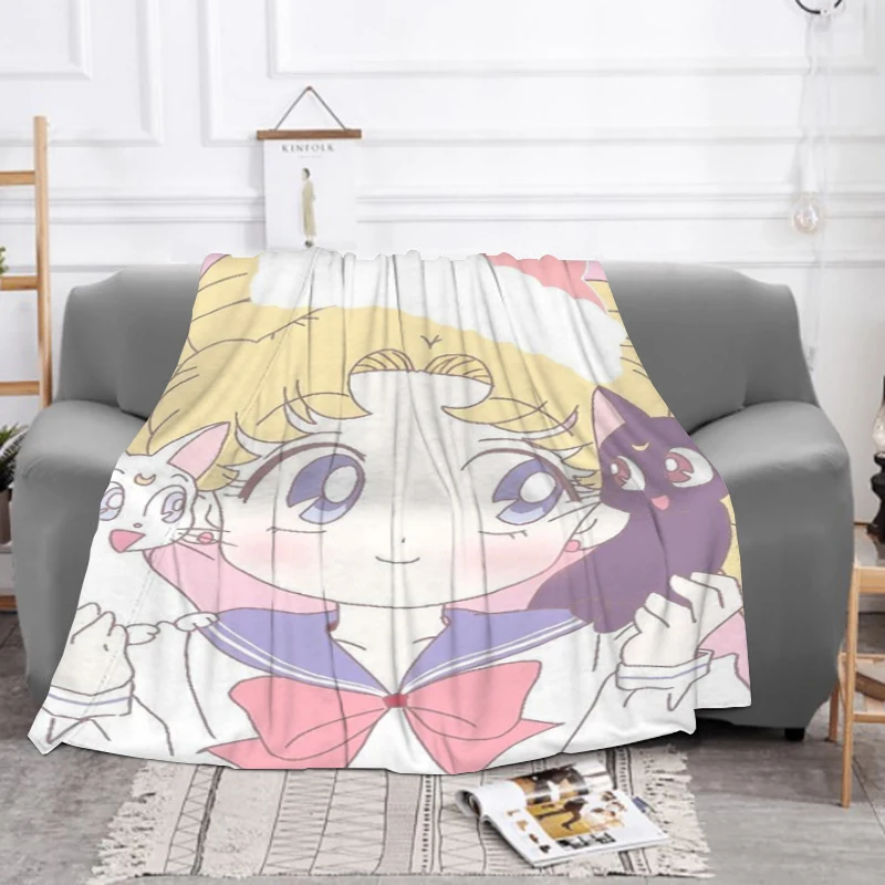 

Custom Blanket Sofa Winter Cute Pink Sailor Moon Fluffy Soft Blankets for Beds Furry Throw Bed & Throws Baby Fleece Nap Anime
