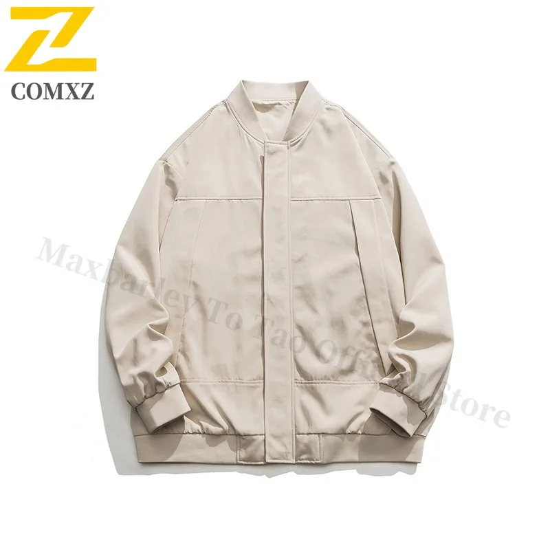 ​Men MA1 Bomber Jacket American Style Retro Workwear Baseball Coat Spring Autumn Loose Functional Windbreaker Casual Outerwear​