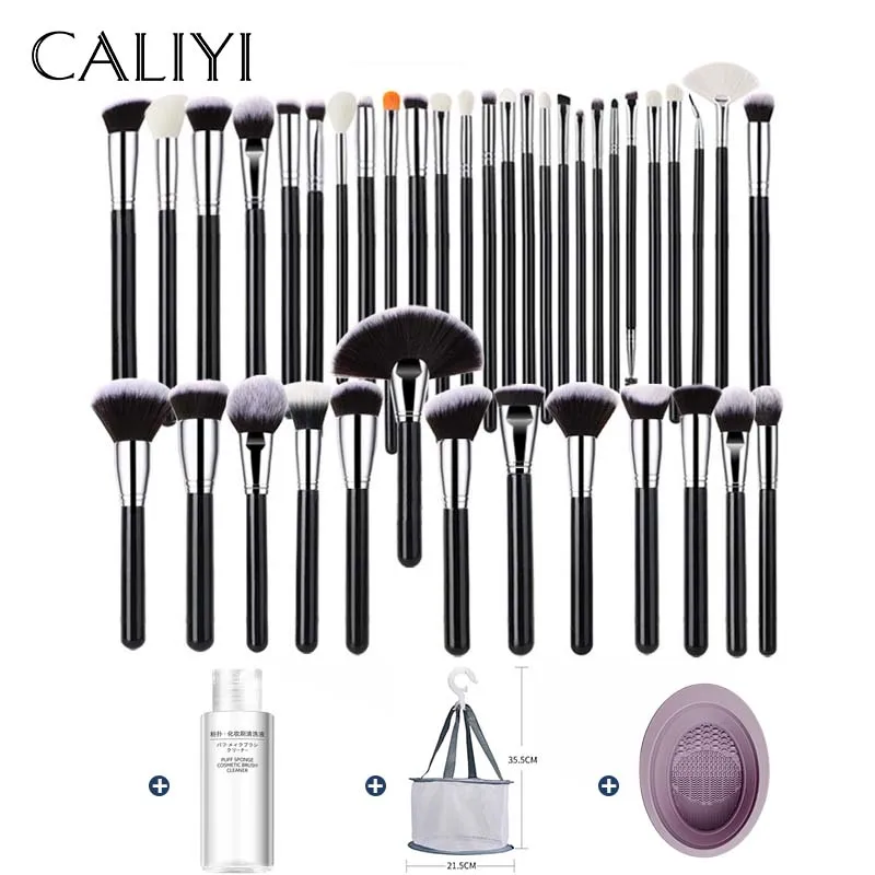 

CALIYI 40Pcs Makeup Brushes Soft Make Up Tools Cosmetic Powder Eye Shadow Foundation Concealer Blush Blending Detail Eyebrow