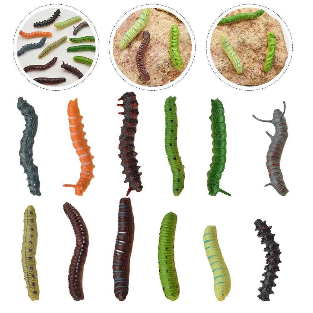

Toyvian Simulation Caterpillar Plastic Fake Worm Crawling Insects Halloween Prank Toy