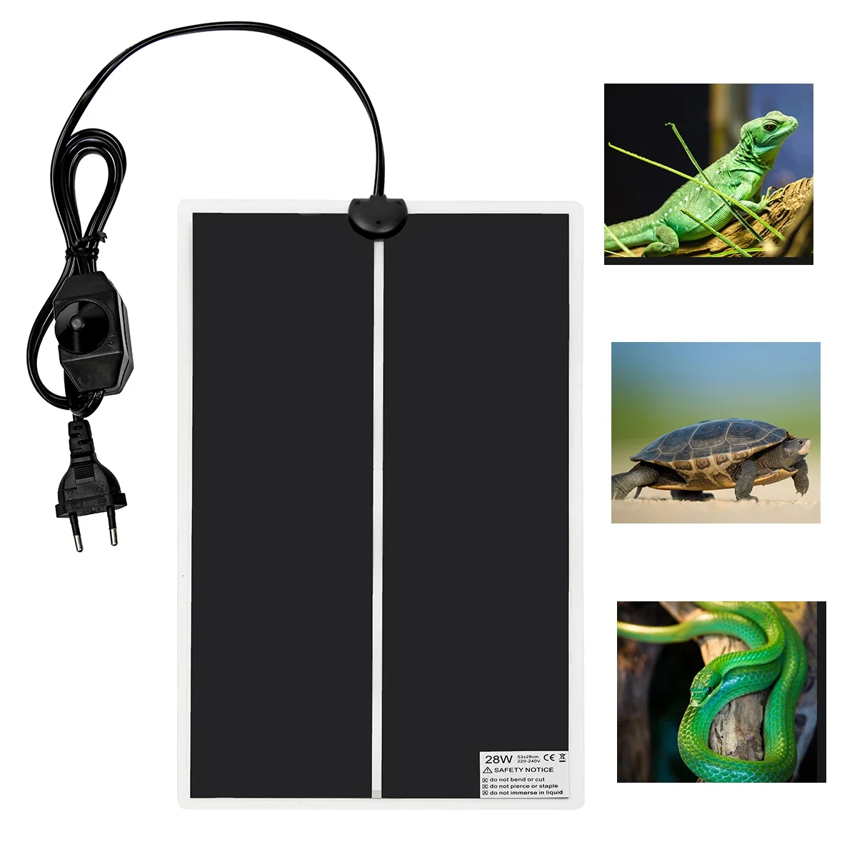 Digital Temperature Controller Reptiles Heat Mat Reptile Heating Pad Aquarium Heat Mat Turtle Tortoise Lizard Climbing Pet Warmer with Adjustable Temperature Controller 220-240V