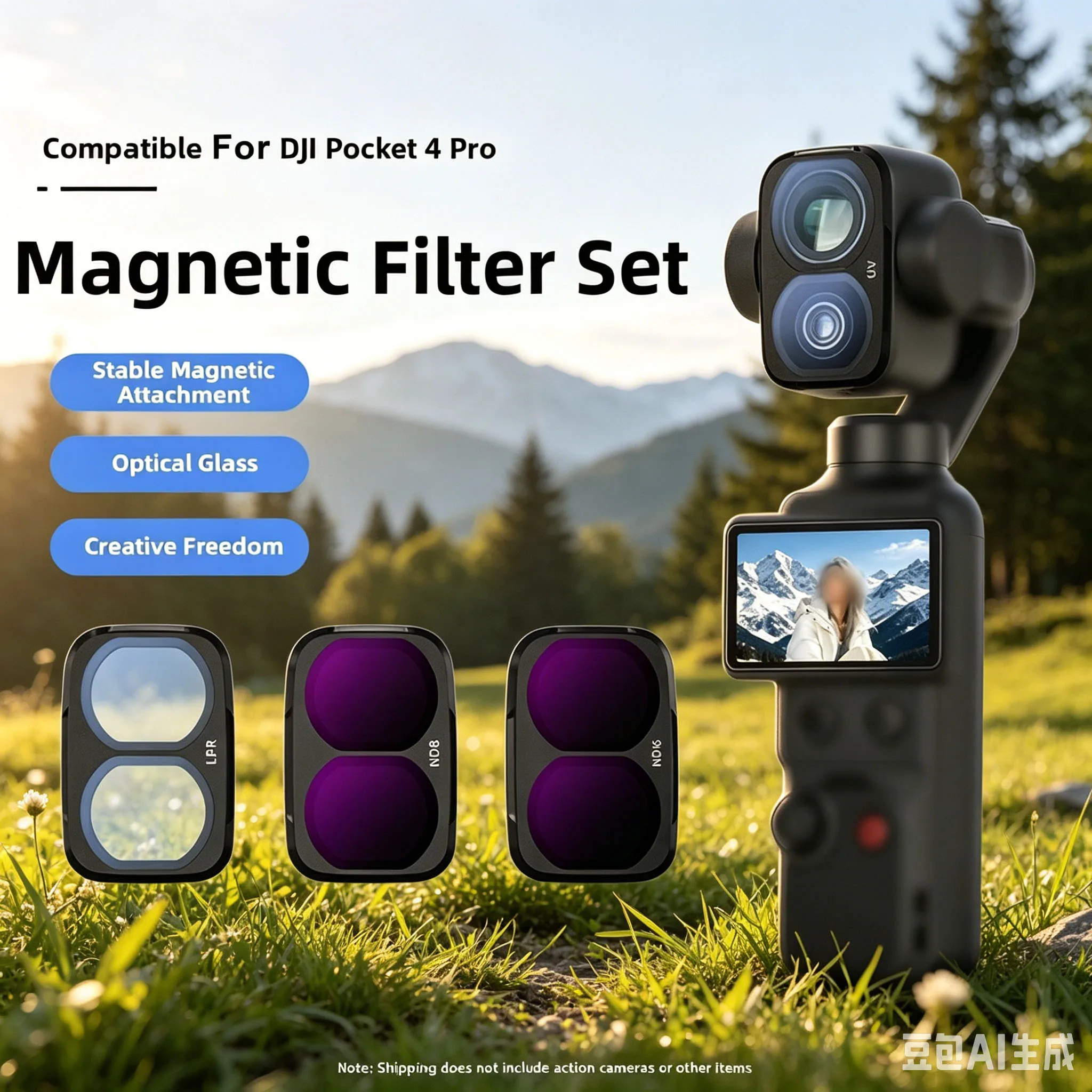 DJI Pocket 4 Pro 카메라 렌즈 필터 키트 UV CPL & ND 방수 광학 유리 스포츠 카메라 필터 사진 액세서리