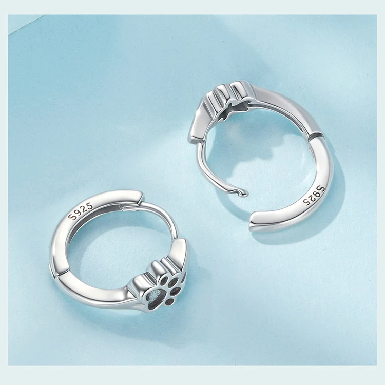 Pet Paw Print Rings Earrings Sets Cute Cat Dog for Women Girls - PeticaDeals