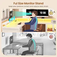 L Shaped Gaming Desk with 4 Drawers, 109” Computer Desk with Display Cabinet, Home Office Desks with 2 Monitor, Customized 6