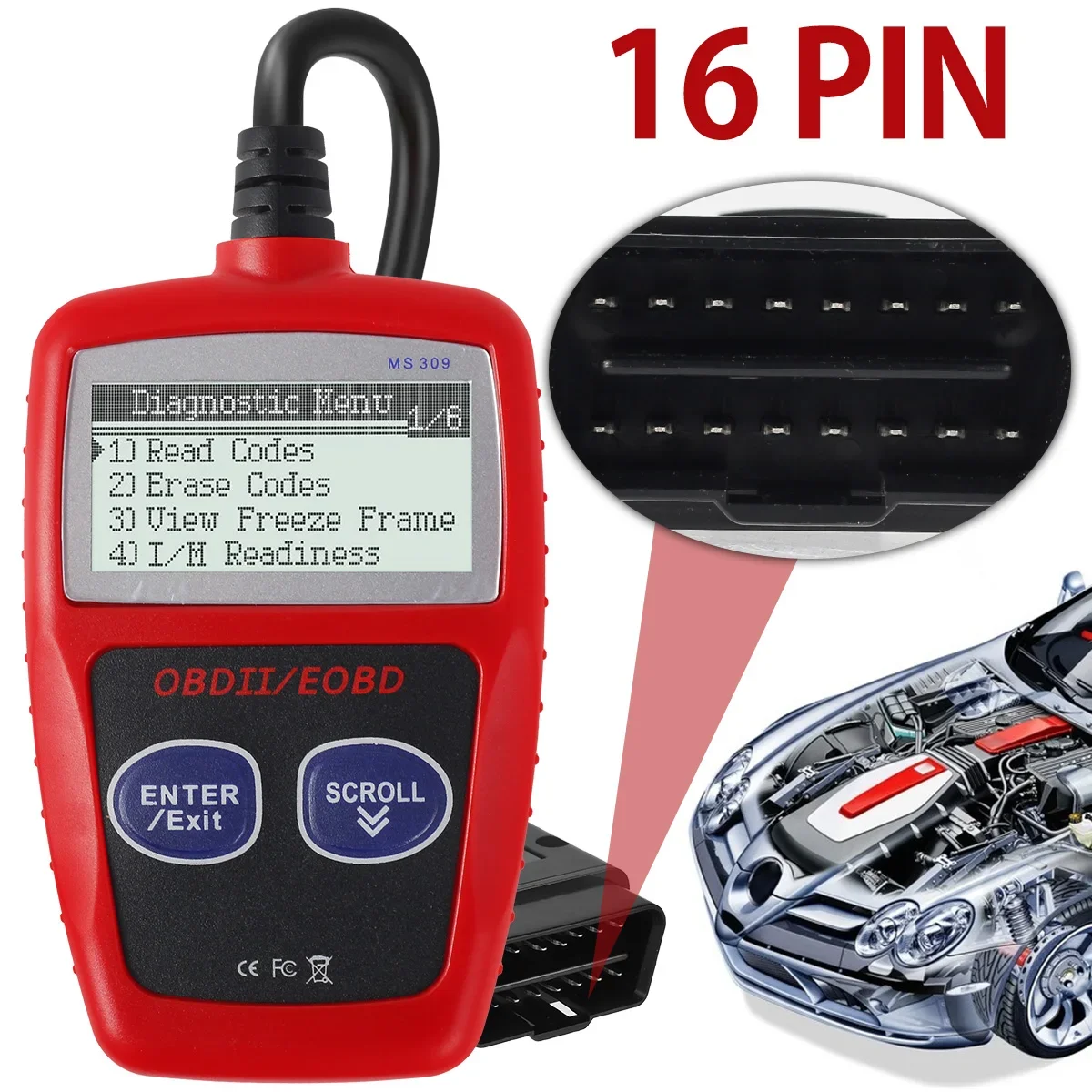 Streetwize SWOBD7 Lettore OBD2 Diagnostico Digitale - Scanner Codici Errore Auto, Plug & Play Con Display TFT - 3